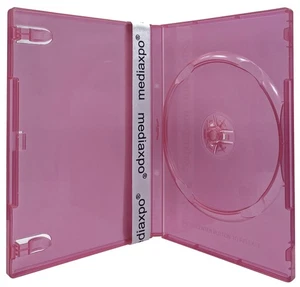 25 STANDARD Clear Red Color Single DVD Cases - Picture 1 of 3