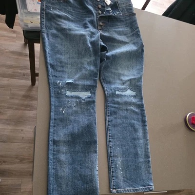 Cabi New Button Fly Straight #6068 Blue Sz 18, Was $153 - Image 1 of 4