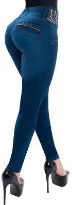 Pantalones de mezclilla push up cintura alta levantador de glúteos para mujer Levanta Cola Colombianos - Imagen 1 de 4