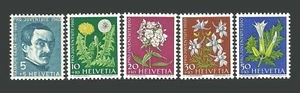 Switzerland Stamps 1960 Pro Juventute - Meadow and Garden Flowers - MNH - Picture 1 of 1