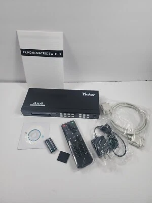 Yinker 4K HDMI Matrix Switch 4x4, 4K@30Hz Splitter 4 In 4 Out, Backlit, HDCP - Image 1 of 4