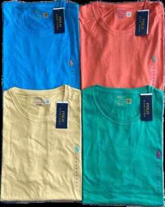Camiseta Polo Ralph Lauren Cuello Redondo Para Hombre Calce Clásico Manga Corta Sólida - Imagen 1 de 6