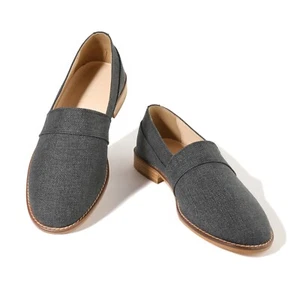 Mocasines sin cordones para fumar Firenze Atelier hechos a mano gris de lona para hombre - Imagen 1 de 12