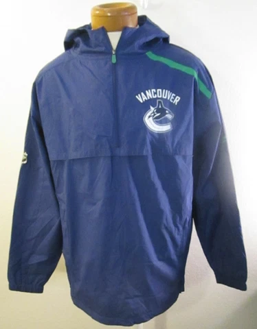 NWT Fanatics Vancouver Canucks Authentic Pro Rinkside Anorak Jacket L Blue $125 Cover