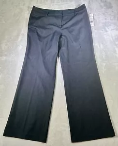 Larry Levine Dress Pants Womens 16 Dark Navy Flat Front Wide Leg NWT Preppy Work - Picture 1 of 15