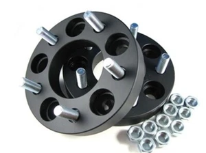 2 Black Wheel Adapters 5 Lug 5x114.3 ¦ 5x4.5 Buick Cadillac Chevy Spacers 1" - Picture 1 of 1