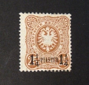 GERMANY,KOLONIEN,1884 DEUTUSCHE  TURKEI "F Germania SVR" 1 1/4  Pia su 25pf MH* - Imagen 1 de 1