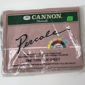 Vintage Cannon Monticello Percale Doppel flaches Blatt bügellos 180 Fadenzahl lila - Bild 1 von 8