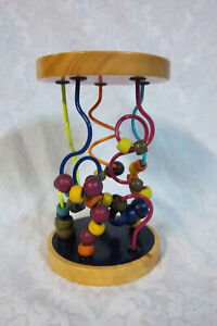 B. Toy Wooden Plastic Bead Puzzle Sensory Toy 8x5" 