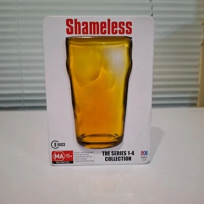 Shameless UK Series 1 - 4 / 8 Disc DVD Beer Glass Tin Collectors Box Set - image 1 of 4