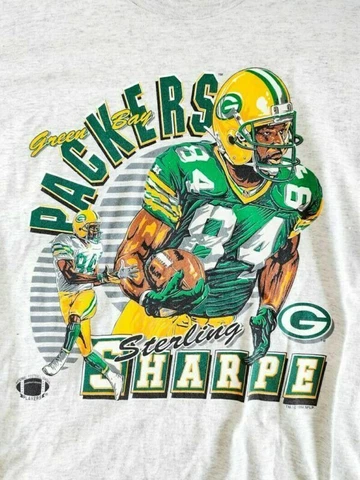 Green Bay Packers T Shirt Vintage Caricature 90's NFL Football White Cotton Tee Cover