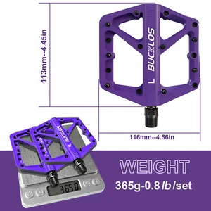 BUCKLOS MTB Pedals Bike Flat Sealed Bearing Nylon Bicycle Road Platform Widen US - Picture 1 of 65