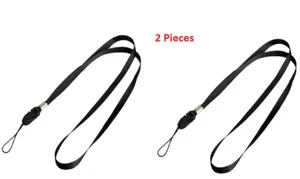 Lanyard Neck Strap Card Holder Staff Camera Mobile Phone ID Badge USB Keys Black - Picture 1 of 2