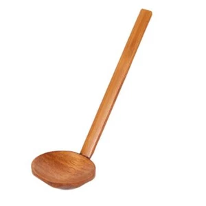Wooden Soup Spoon Long Handled Ramen Scoop Home Kitchen Cooking Utensils Tools - Picture 1 of 7