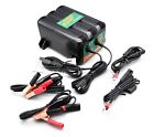 2 Bank Battery Charger Battery Tender 1.25A Twin Motorcycle Car Battery Charger
