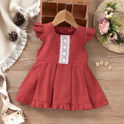 Recién Nacido Bebé Niña Trajes de Verano Botón Mameluco Mono Volantes Vestido Ropa Foto 1 de 4