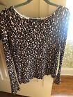 White House Black Market Animal Print Bell Sleeve Sweater Size Small