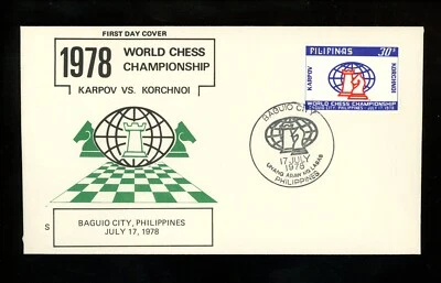 Historia Postal Filipinas #1352 Campeonato de Ajedrez FDC Judaica 1978 Baguio City Foto 1 de 2