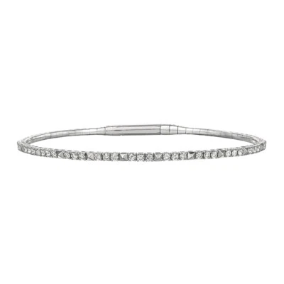 0.75 carat t natural diamond 14 karat gold flexible bracelet - Image 1 of 3
