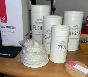 Canisters for Kitchen Counter Set of 4 - Airtight Coffee Tea Flour Sugar Cani... - Picture 1 of 1
