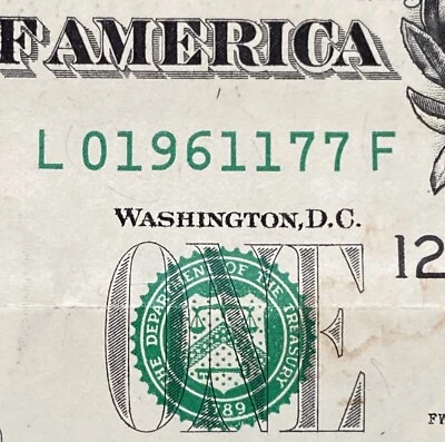 July 17, 1961 Birthday Note $1 One Dollar Bill Fancy Serial Number - Image 1 of 4