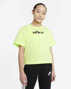NIKE SPORTSWEAR GIRLS BOXY SHIRT YOUTH SIZE SMALL & MEDIUM LIQUID LIME NEW RARE  - Picture 1 of 5