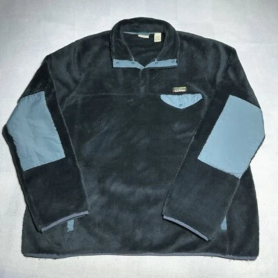 LL Bean Dark Teal Blue High Pile Fleece 1/4 Snap Pullover Men’s Size XL Tall - Image 1 of 4