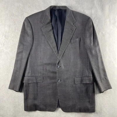 HICKEY FREEMAN Mens Blazer SportCoat Gray/Navy Boardroom Jacket Sz 42R Silk Wool - Изображение 1 из 4