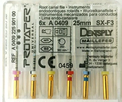 Dentsply Rotary ProTaper Universal Engine NiTi Files 25 mm SX-F3