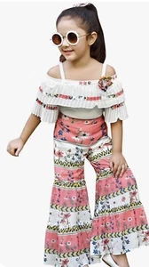 Honeytots Off Shoulder Top With Flared Pants NEW See Measurements Girls 10/13 - Picture 1 of 21