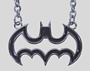 Batman Black Necklace Original Movie Cosplay Costume Pendant Comics Dog Tag New - Picture 1 of 10