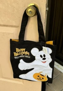 Walt Disney World HAPPY HALLOWEEN Mickey Mouse Ghost Trick Or Treat Tote Bag NWT - Picture 1 of 3