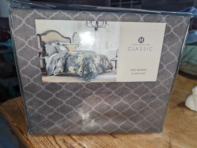 НОВАЯ юбка для кровати Hotel Collection Classic Grand Bouquet KING темно-серая 18 дюймов - Изображение 1 из 2