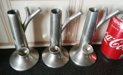 Jarrones de cogollos estilo rama plateada firmados INDONESIA-3 con imagen de ciervo.H-14 cm/W-690 g Foto 1 de 4