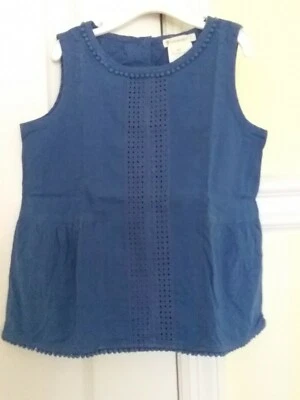 Crewcuts Royal Blue Eyelet Sleeveless Tank Top Shirt Sz 4 - Image 1 of 4