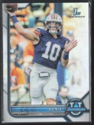 2021-22 BO NIX 1st Bowman Chrome U ROOKIE REFRACTOR RC #8 Auburn Oregon Broncos - Image 1 of 3