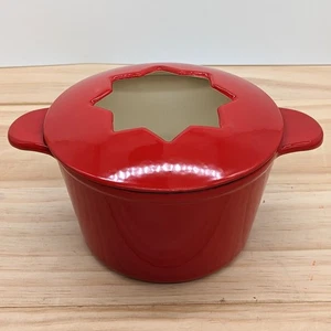 Cuisinart Enamel Cast Iron Fondue Pot & Lid FP-115RS Replacement Parts Red NEW - Picture 1 of 5
