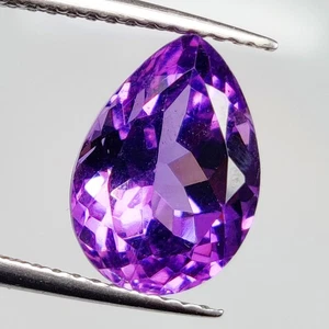 3.48 Ct Natural Purple Amethyst Top Luster Pear Cut - 9227 - Picture 1 of 2