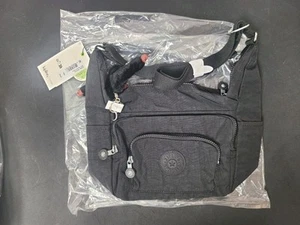 Kipling KI1998 Erica S Pequeño Bolso Bandolera Cartera Poliamida Negro Tonal, Nuevo con Etiquetas - Imagen 1 de 5