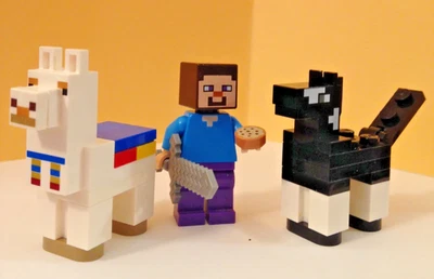 Lego Minehorse05 - Minellama02 - Min009 Steve - LOTE DE 3 - Minecraft Brick Construido Foto 1 de 4