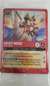Disney Lorcana Mickey Mouse Pirate Captain Red Foil Promo Card Costco Exclusive - Picture 1 of 2