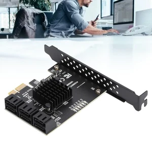 Hard Disk Expansion Card 6.0 Gbps PCI‑E To 6G 6 Ports Convertor Interfa NEW - Zdjęcie 1 z 12