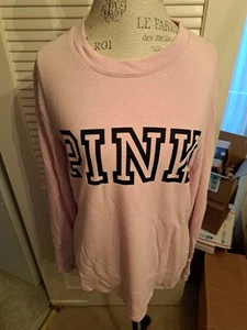Victoria's Secret Pink Women's Crew Neck Pullover Sweatshirt Large Pink - Picture 1 of 3