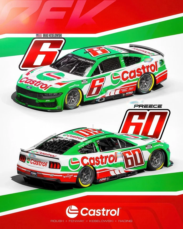 Флаг Брэда Кеселовски No6 2025 RFK Team Nascar вертикальный двусторонний баннер 3x5 футов - Изображение 1 из 1