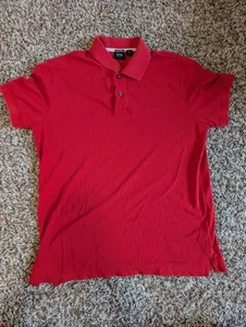 Hugo Boss Mens Red Short Sleeve Polo Size L Slim Fit Pima Cotton - Picture 1 of 4