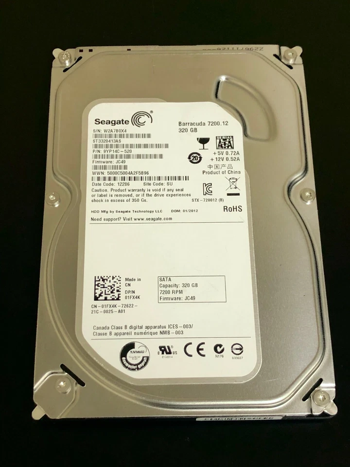 Dell 1FX4K 320GB 7.2K SATA 3.5" Hard Drive – Enterprise Server Storage - Image 1 of 1