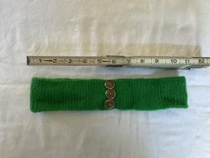 Vintage Belt Handknit Wool Waist Button Down Green 1970s - Picture 1 of 8