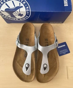 BIRKENSTOCK UNISEX GIZEH SILBER SANDALE - Bild 1 von 2