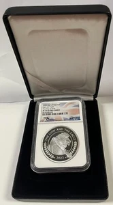 2023 UK £5 2 oz. Lion and Eagle Silver Coin NGC PF70 First Day MERCANTI SIGNED - Picture 1 of 5