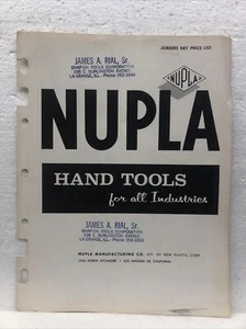 1963 Vintage Nupla Industrial Hand Tools Catalog PRICE SHEET ONLY - Picture 1 of 3